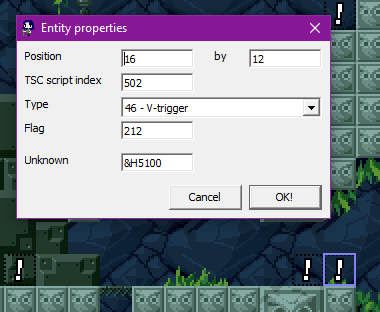 Miza Entity Properties menu