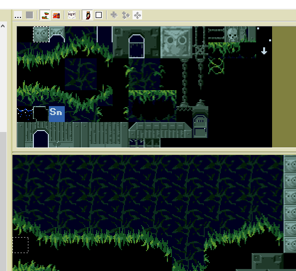 SW's tile set sheet, with an elongated sub-window